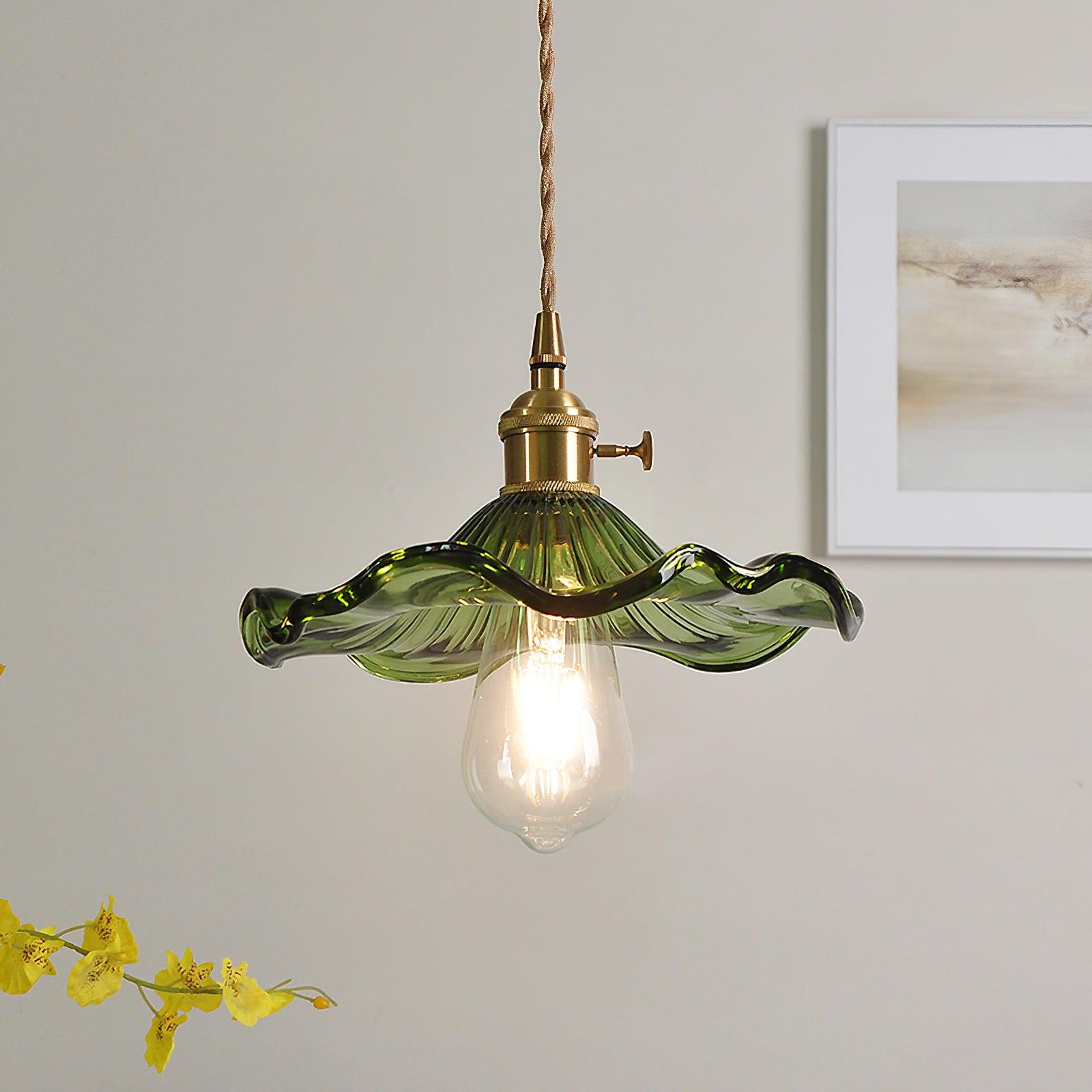 Lioralina Brass & Glass Vintage Pendant Light