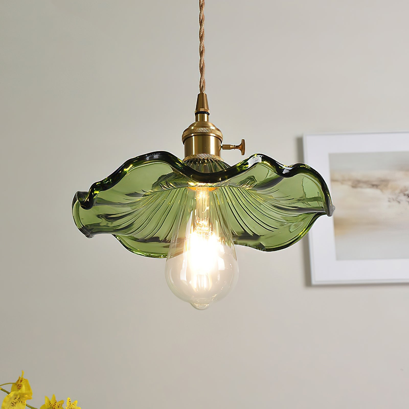 Lioralina Brass & Glass Vintage Pendant Light