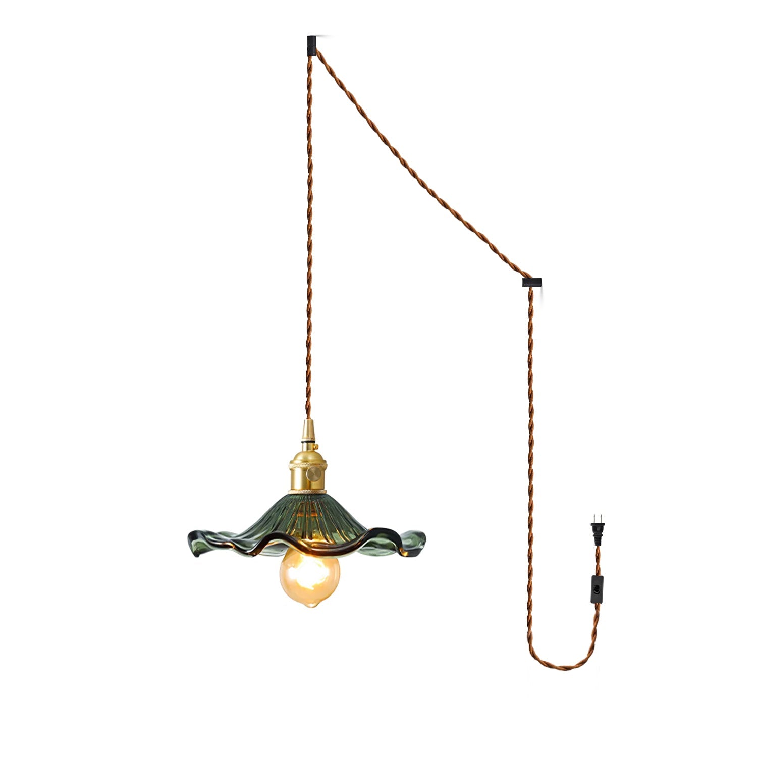 Pineridge Glass Hibiscus Flower Pendant Light