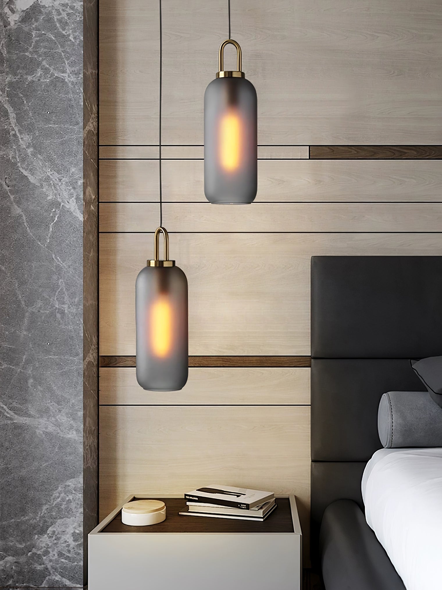 Sevelo Pendant Lamp Frosted Glass Swag Adjustable