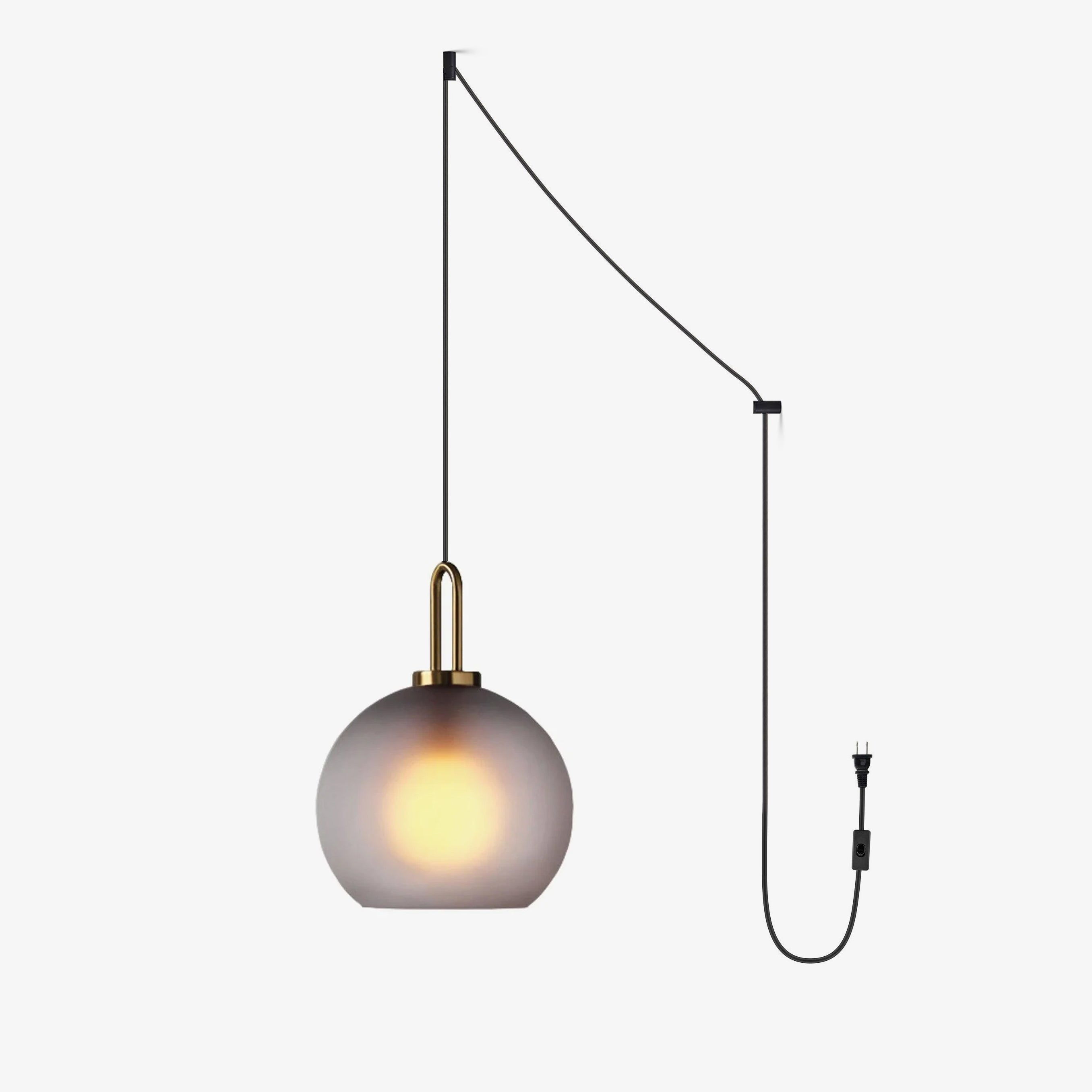 Sevelo Pendant Lamp Frosted Glass Swag Adjustable