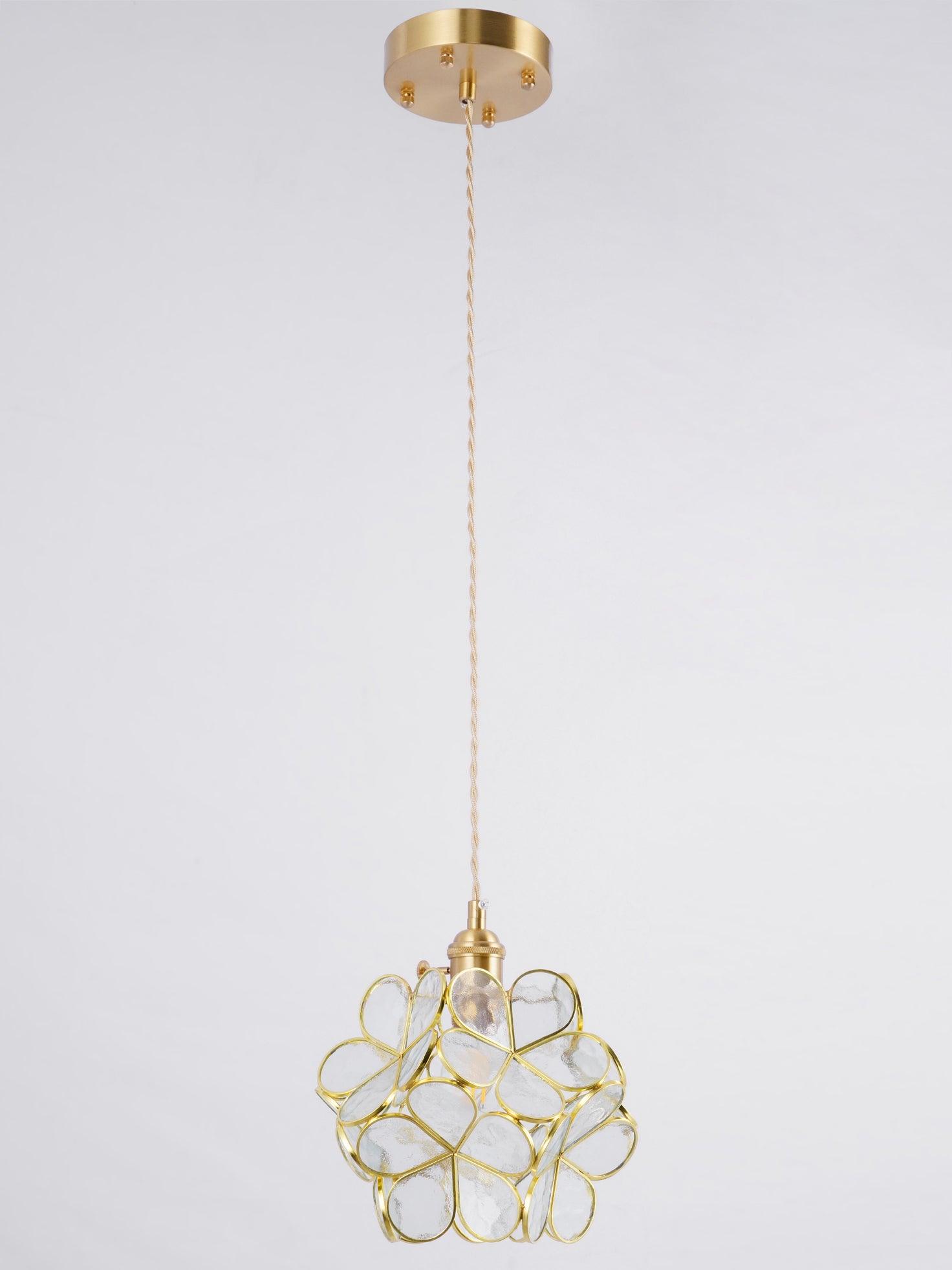 Velelise Pendant Lamp Glass Petal Shaped Kitchen