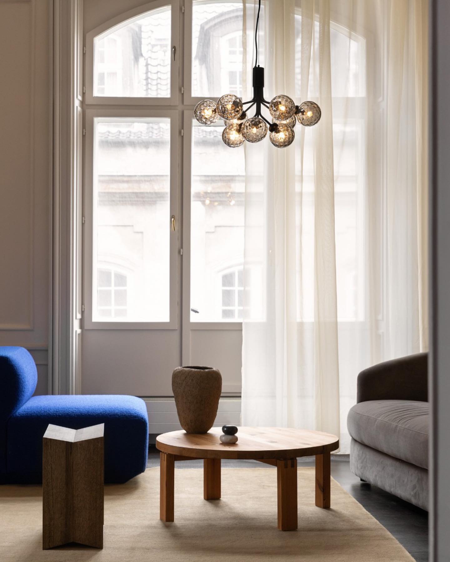 Eirelelle Pendant Lamp Glass Globe Cluster Brass