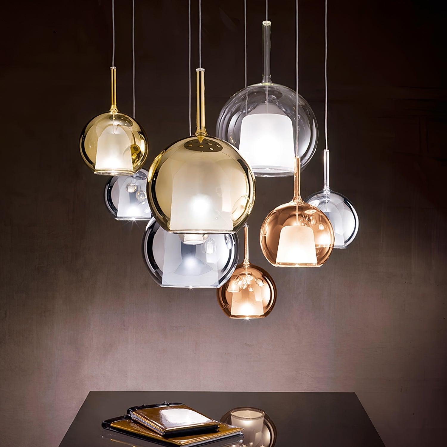Lioranira Pendant Lamp Smoked Glass Round