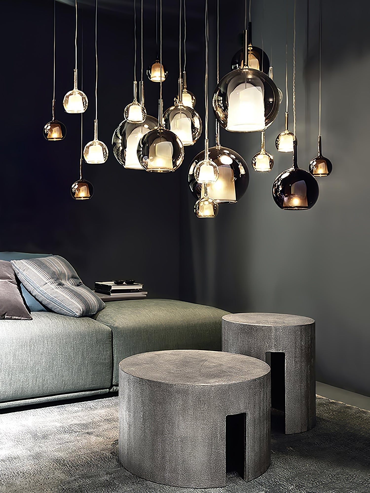 Lioranira Pendant Lamp Smoked Glass Round