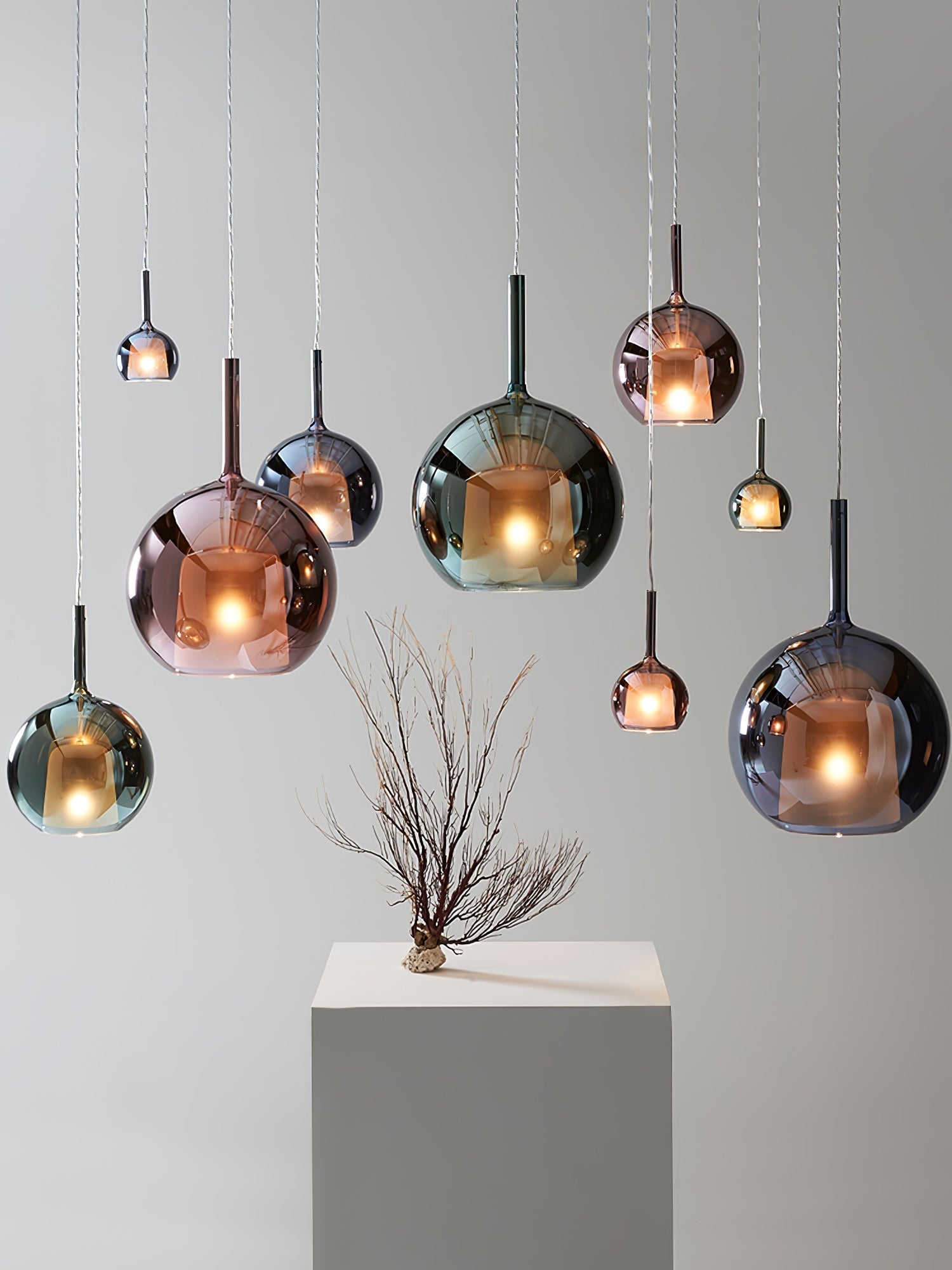 Lioranira Pendant Lamp Smoked Glass Round
