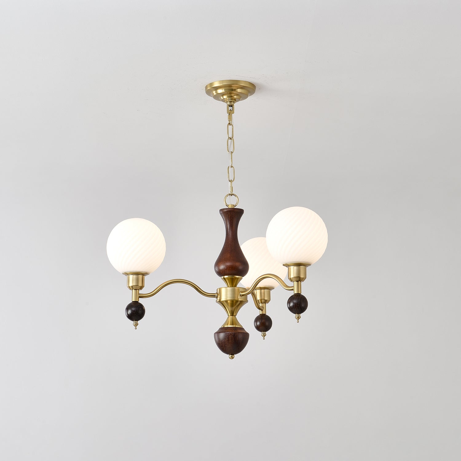 Evelynne Globe Orb Wood Chandelier