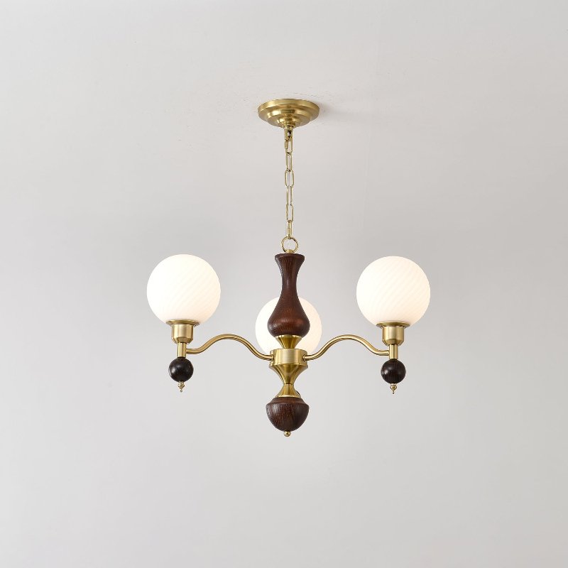 Evelynne Globe Orb Wood Chandelier