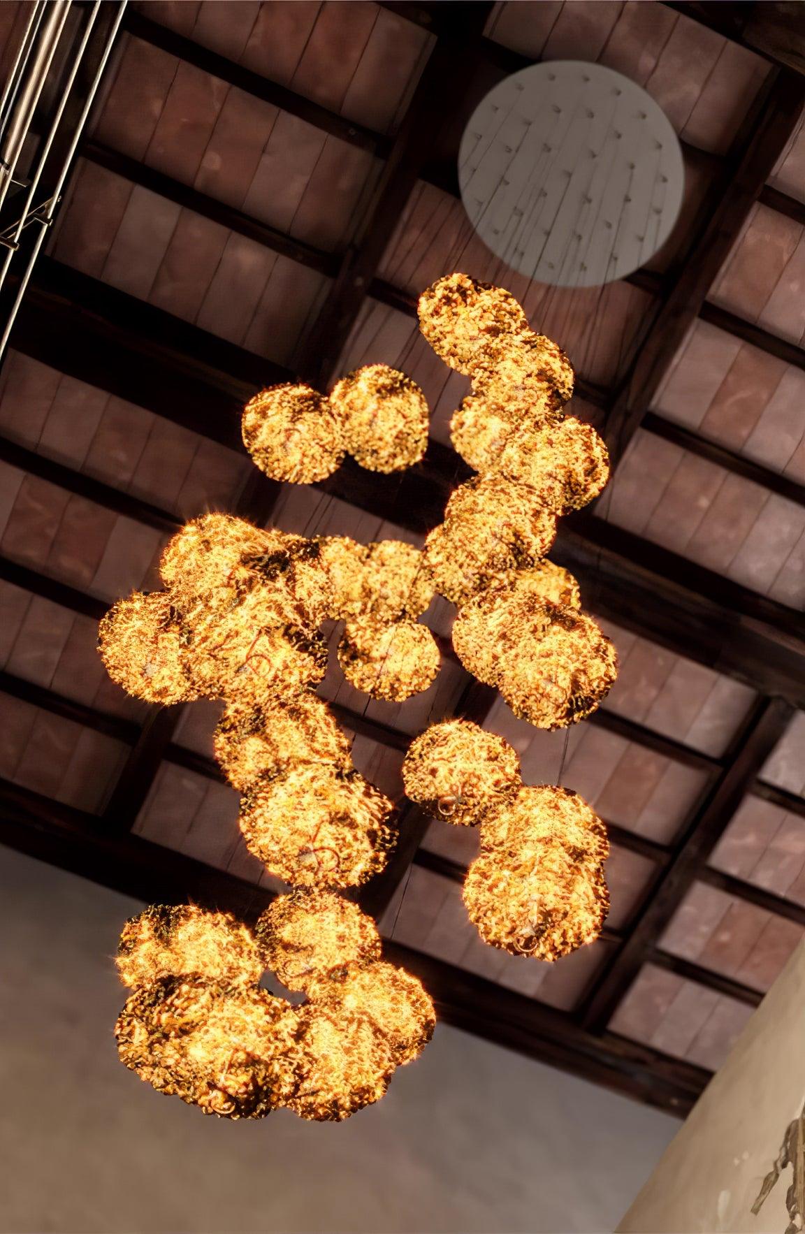 Aureate Cloud Brass Cluster Chandelier