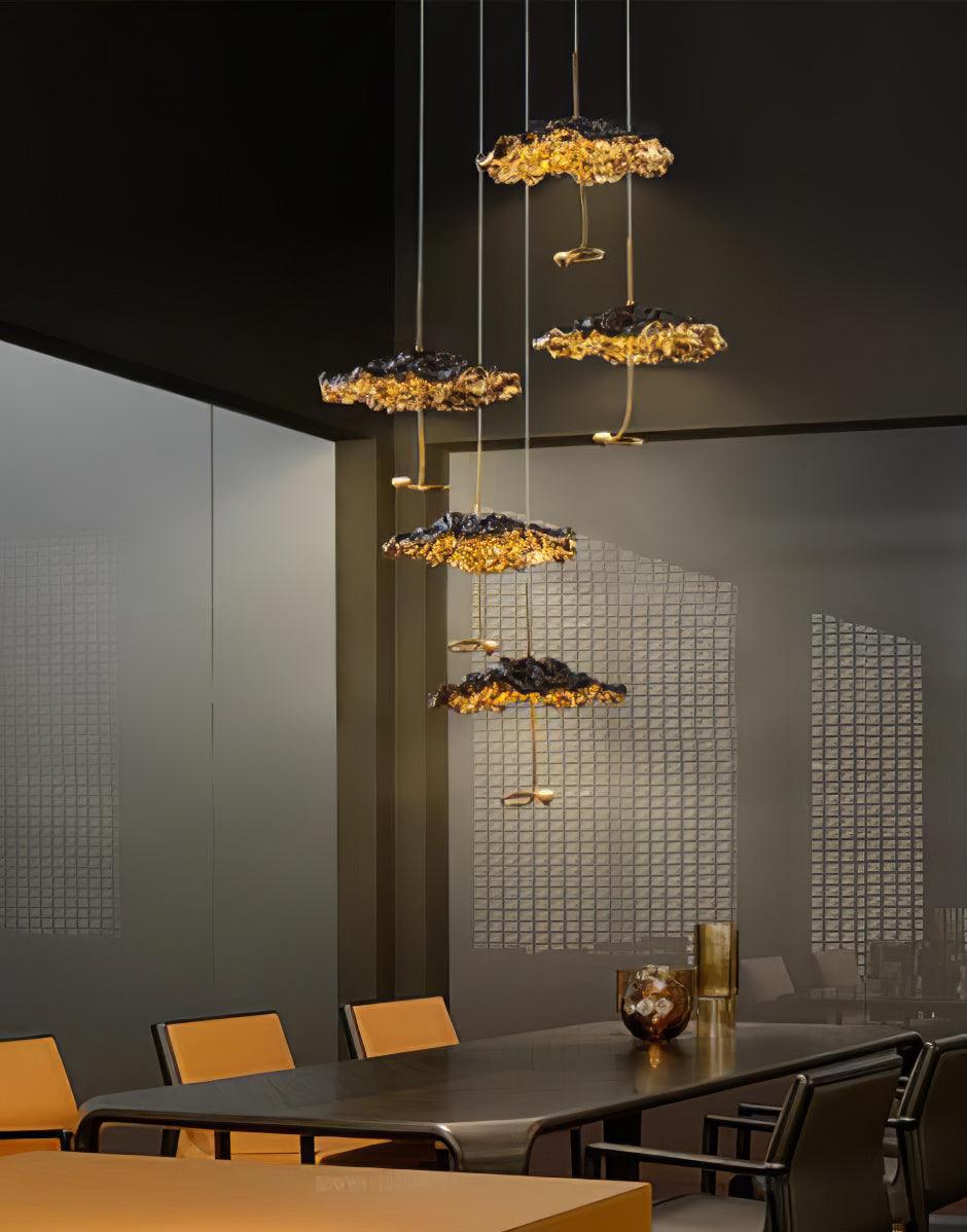 Aureate Cloud Brass Cluster Chandelier