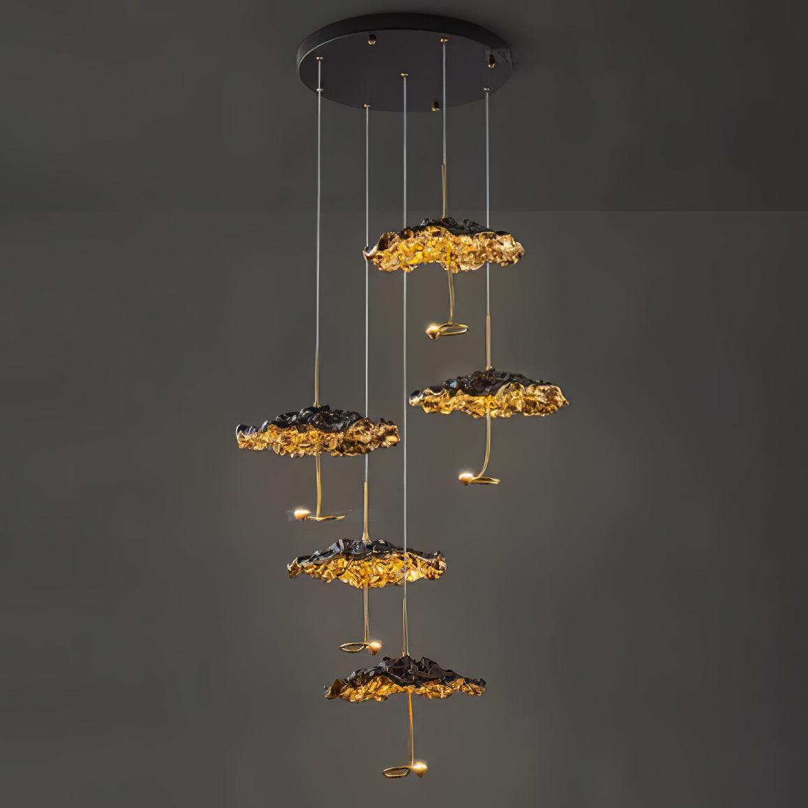 Aureate Cloud Brass Cluster Chandelier