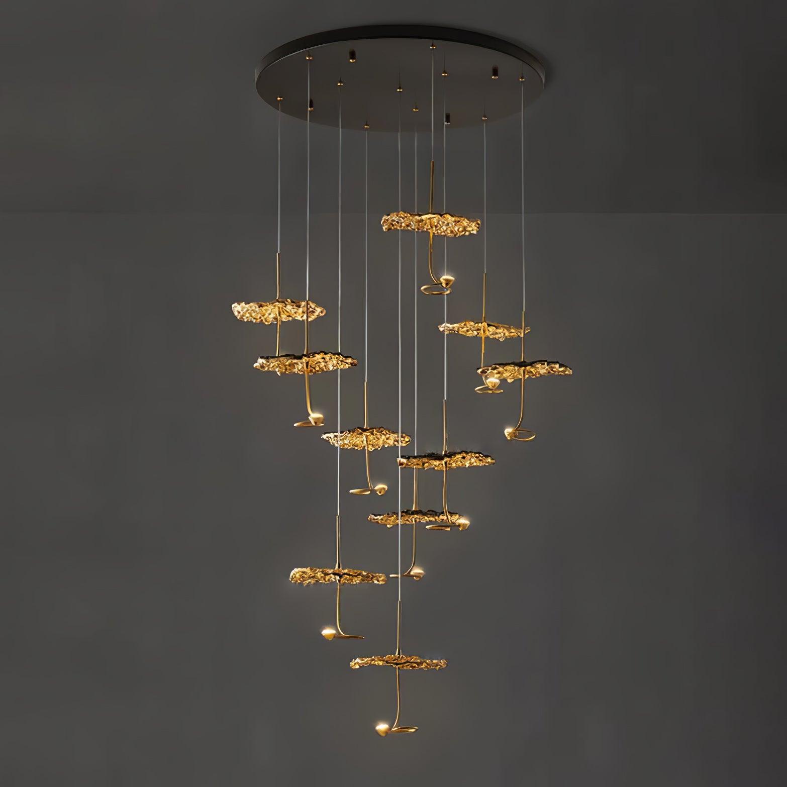 Aureate Cloud Brass Cluster Chandelier