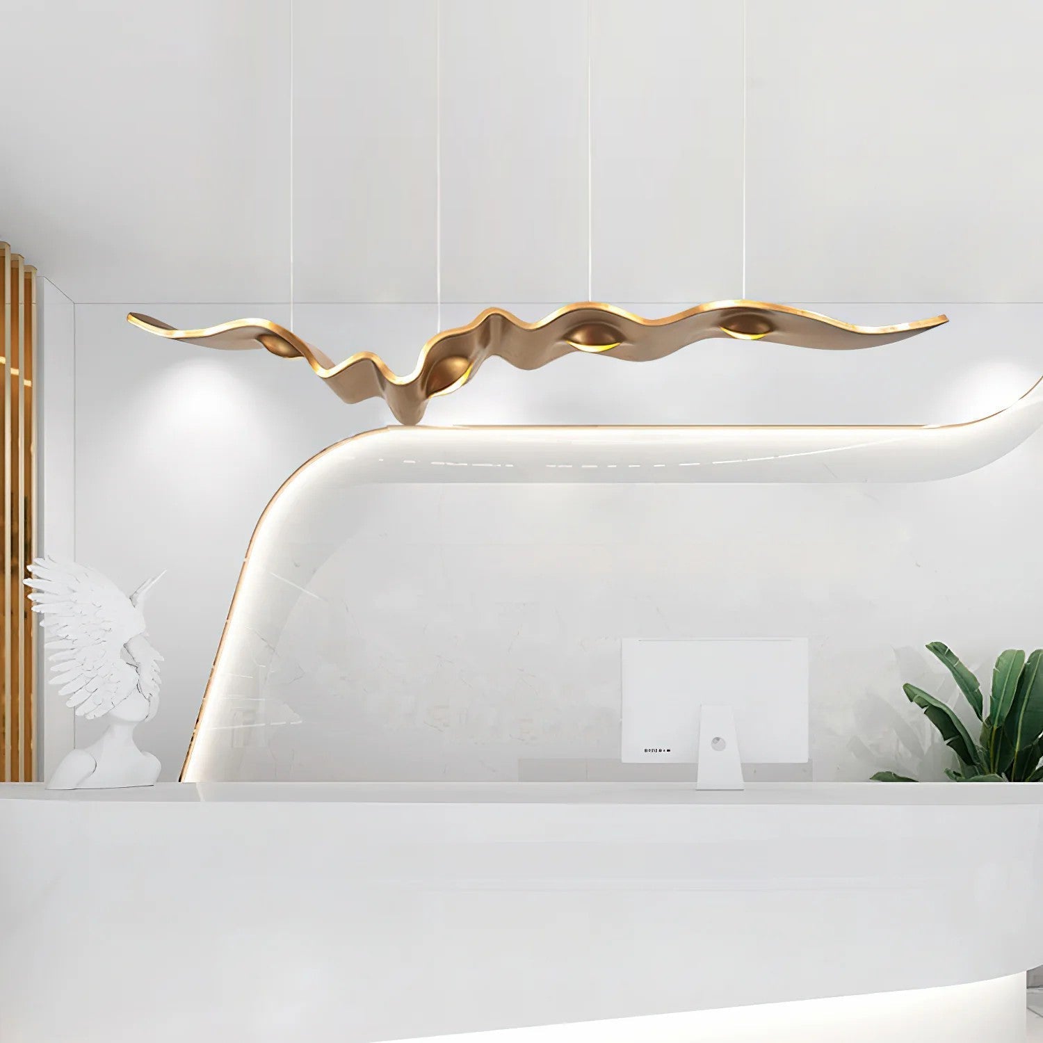 Raelis Gold Ribbon Chandelier