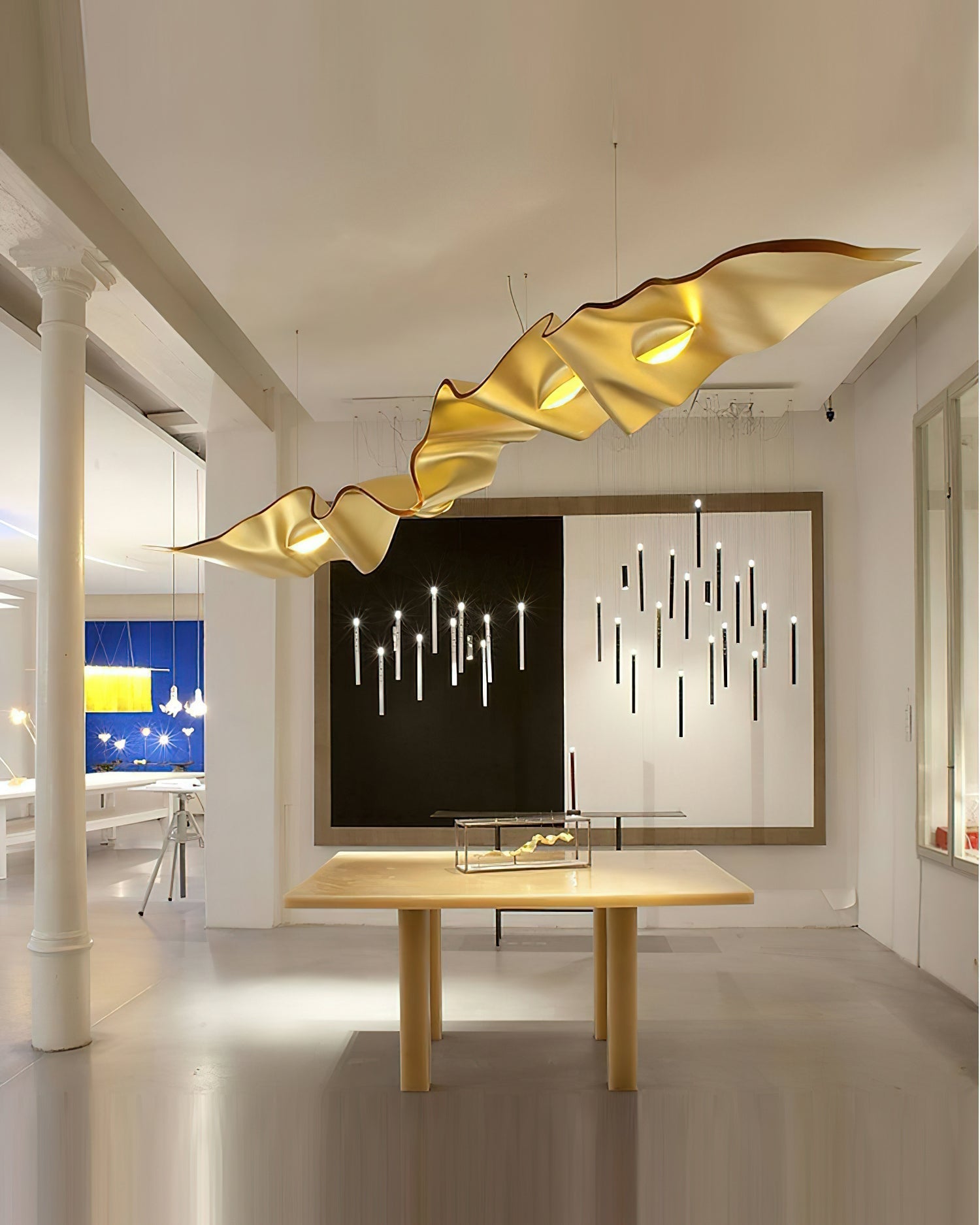 Raelis Gold Ribbon Chandelier
