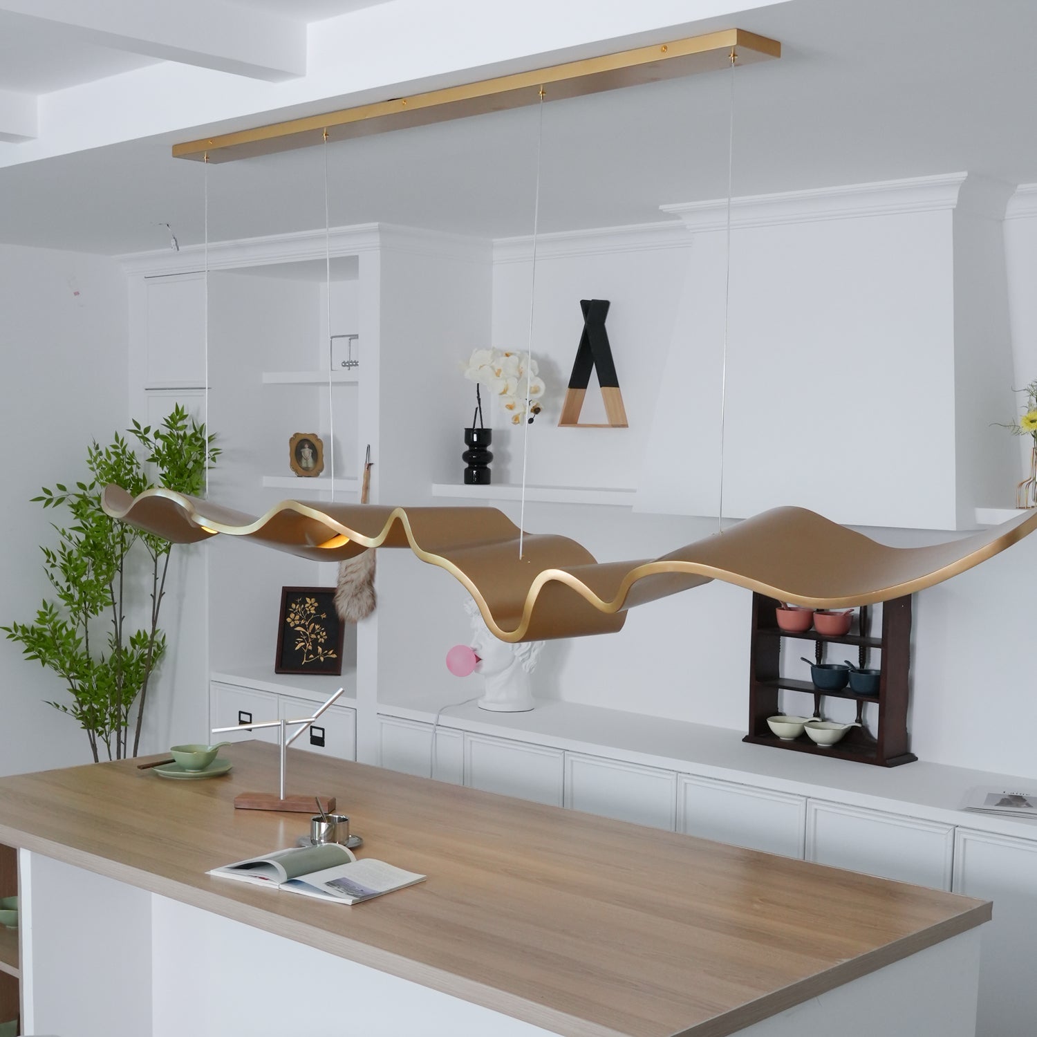 Raelis Gold Ribbon Chandelier