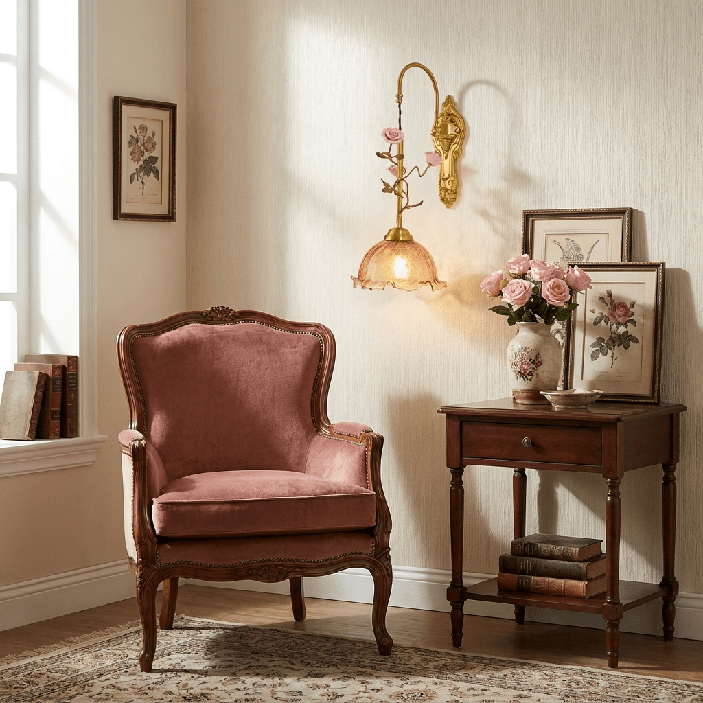 Clarisse Gold Rose Wall Sconce