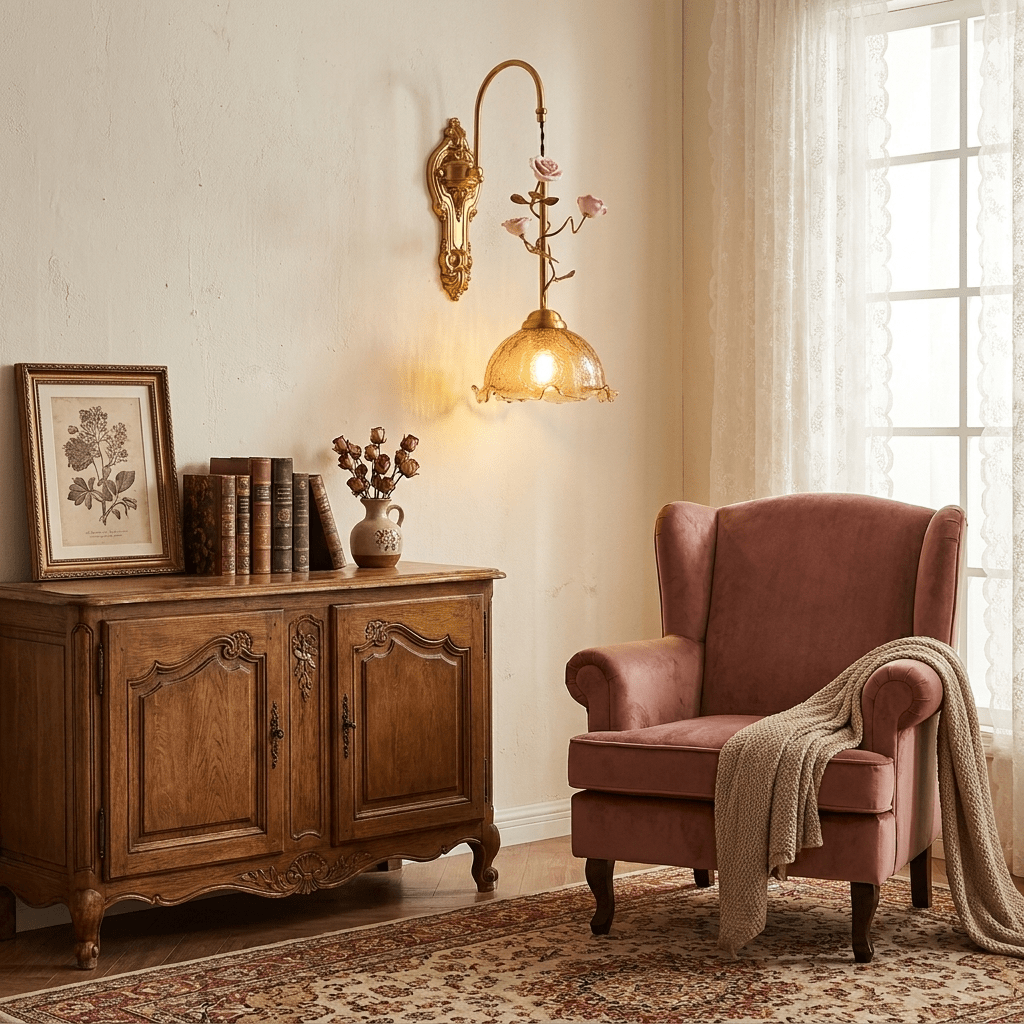 Clarisse Gold Rose Wall Sconce