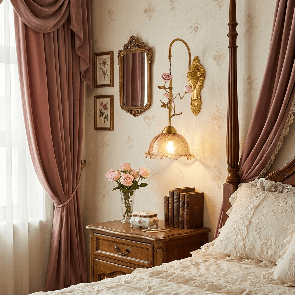 Clarisse Gold Rose Wall Sconce