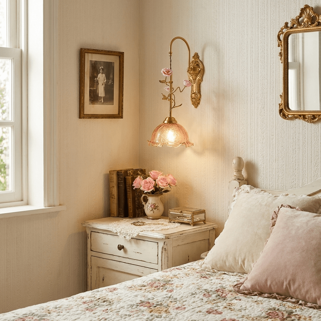 Clarisse Gold Rose Wall Sconce