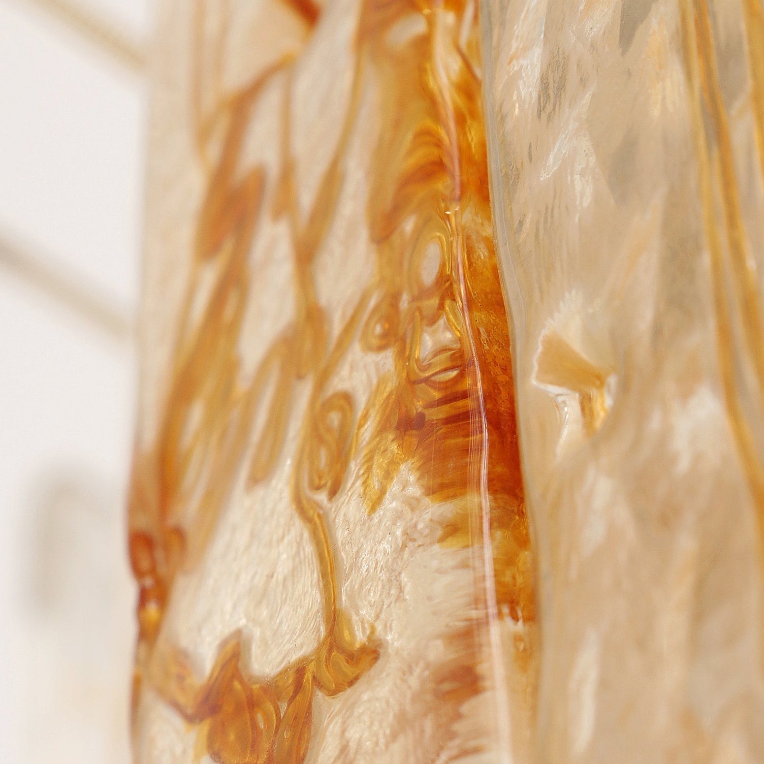 Liorisora Chandelier Golden Amber Glass Layered Geometric Luxury