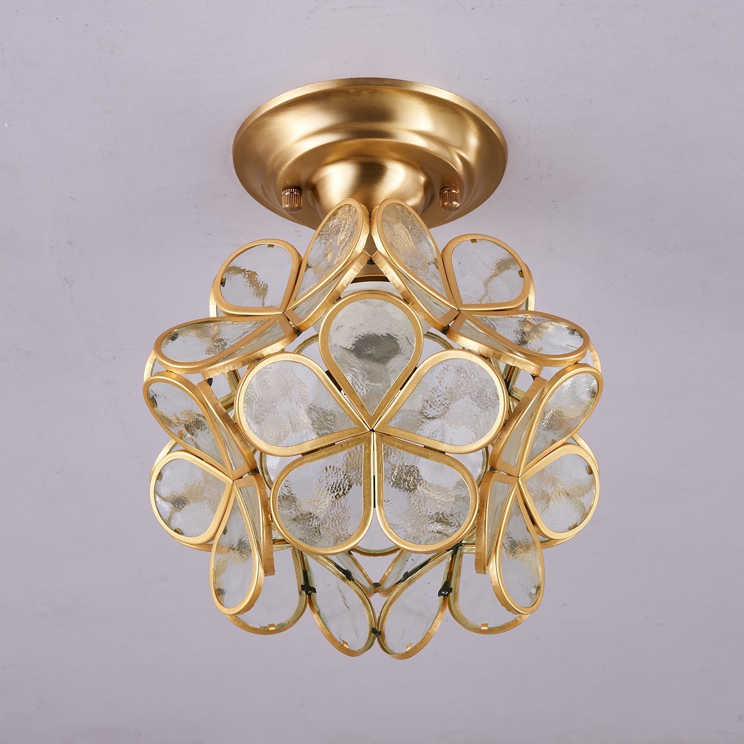Ullaeiel Postmodern Luxury Bloom Golden Glass Ceiling Light - Neutral Decor