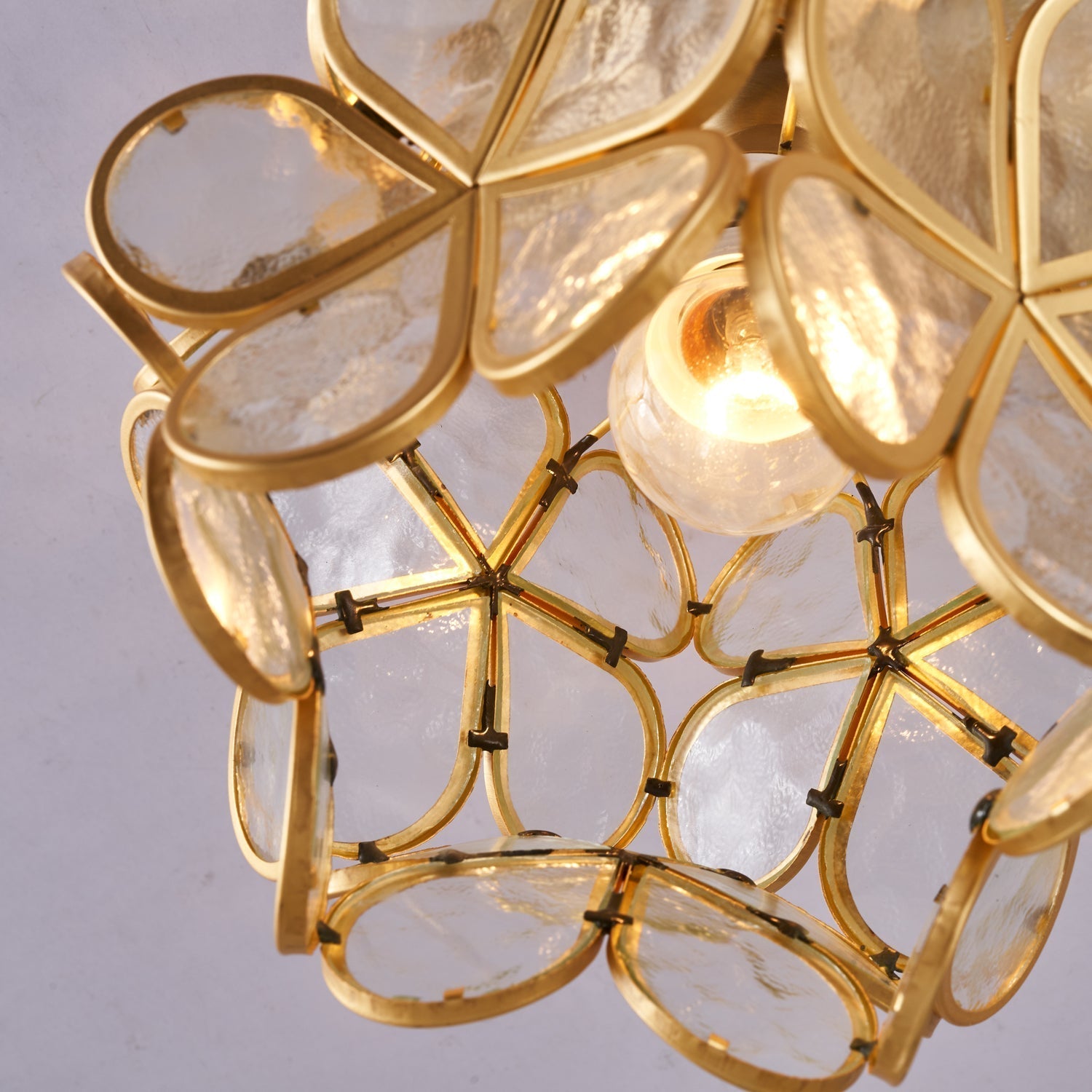 Ullaeiel Postmodern Luxury Bloom Golden Glass Ceiling Light - Neutral Decor