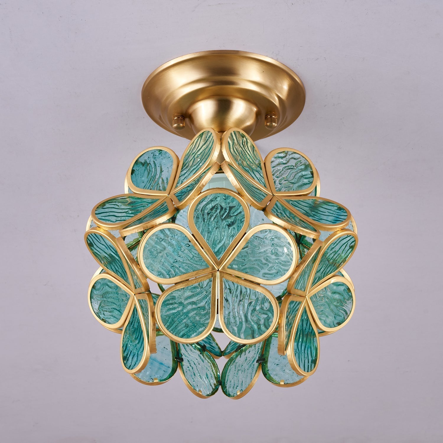 Ullaeiel Postmodern Luxury Bloom Golden Glass Ceiling Light - Neutral Decor
