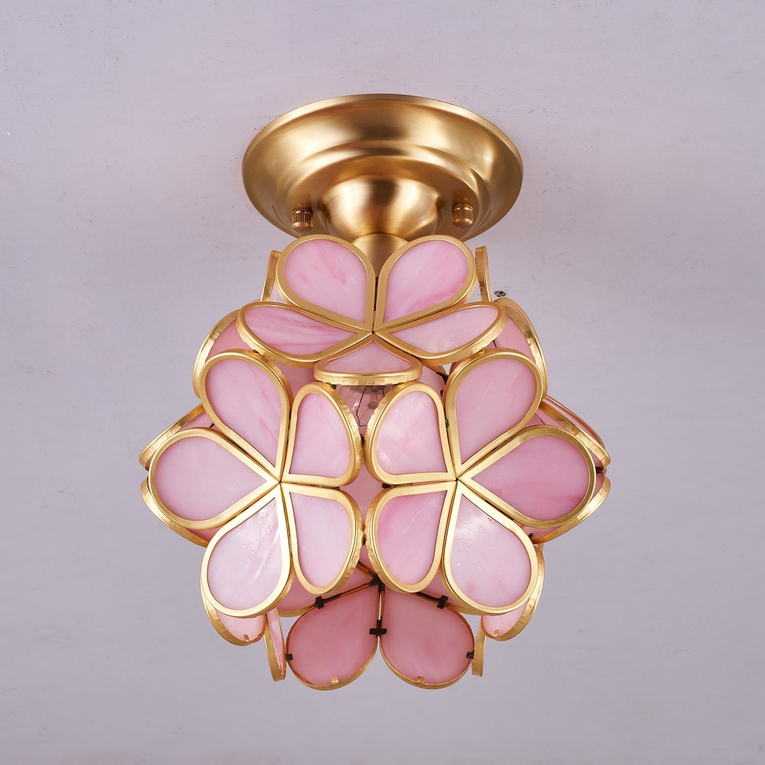 Ullaeiel Postmodern Luxury Bloom Golden Glass Ceiling Light - Neutral Decor