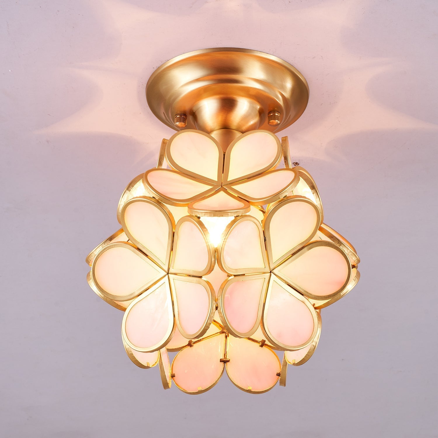 Ullaeiel Postmodern Luxury Bloom Golden Glass Ceiling Light - Neutral Decor