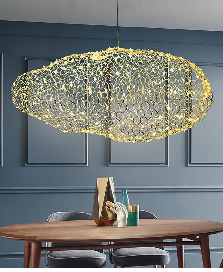Rivelaine Golden Cloud Weave Pendant Light