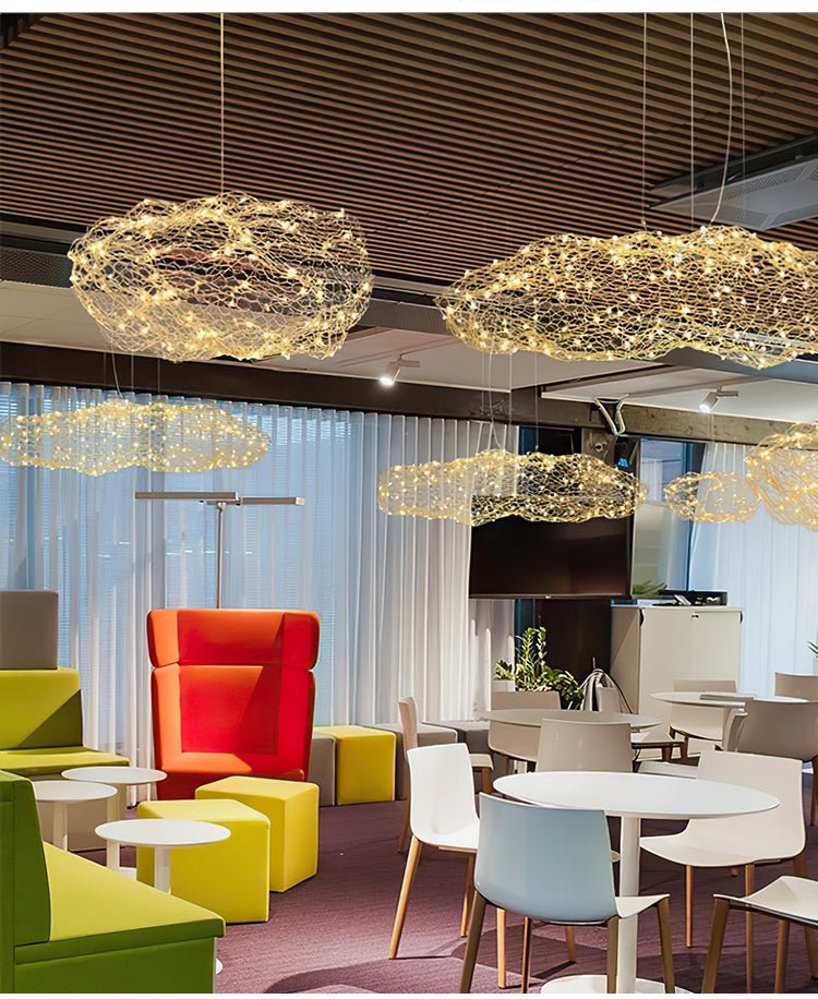 Rivelaine Golden Cloud Weave Pendant Light