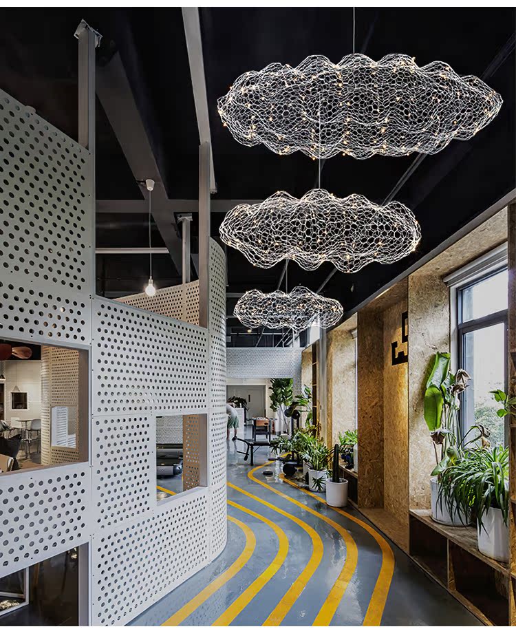 Rivelaine Golden Cloud Weave Pendant Light