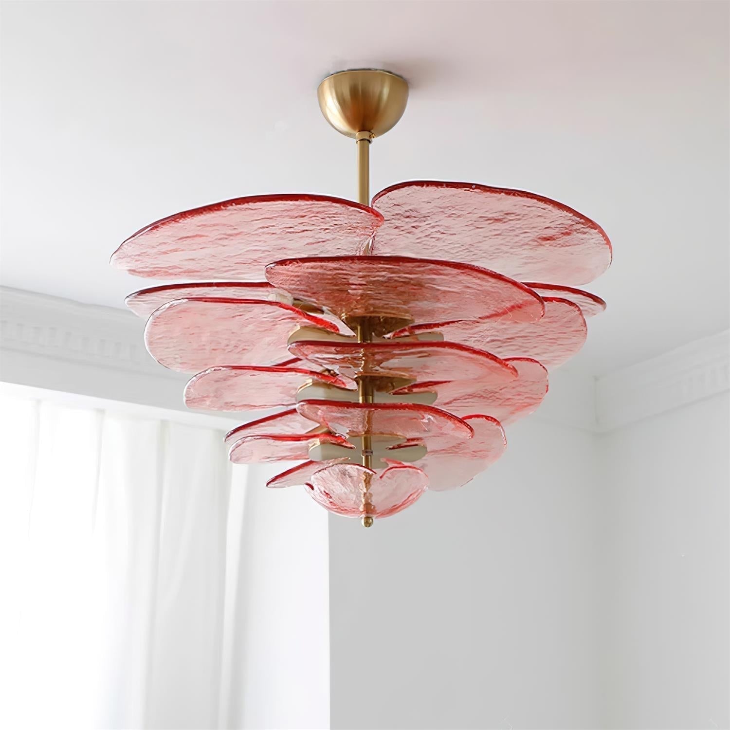 Crivs Chandelier Gold Murano Glass Petal Luxury