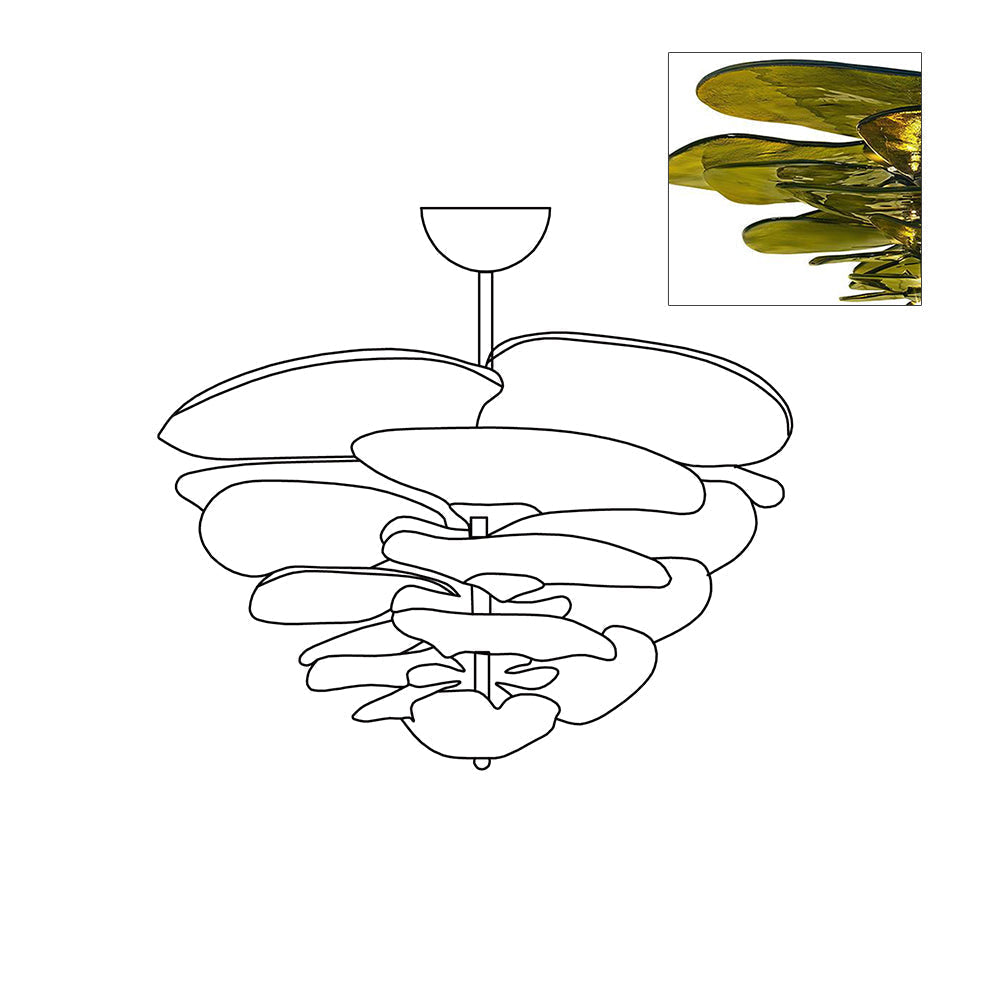 Crivs Chandelier Gold Murano Glass Petal Luxury