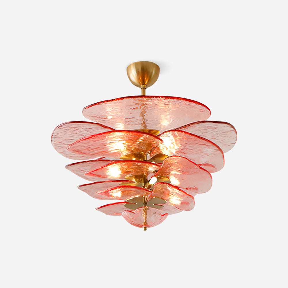 Crivs Chandelier Gold Murano Glass Petal Luxury