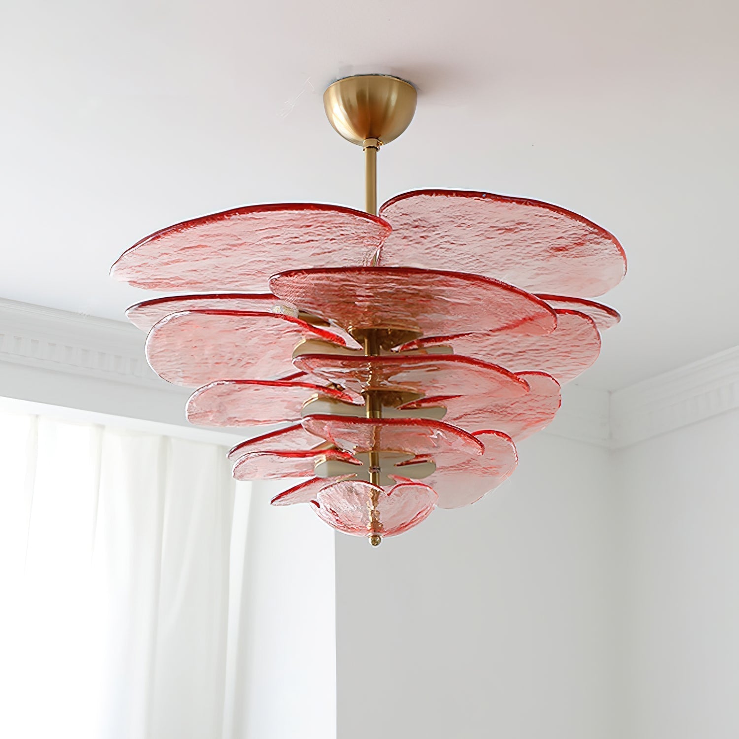 Crivs Chandelier Gold Murano Glass Petal Luxury