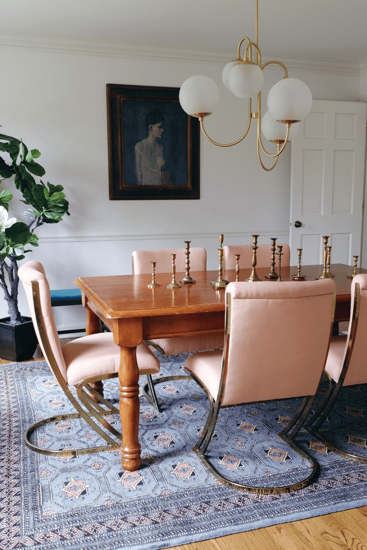 Auruaria Chandelier Brass Globe Cluster Curved Arm