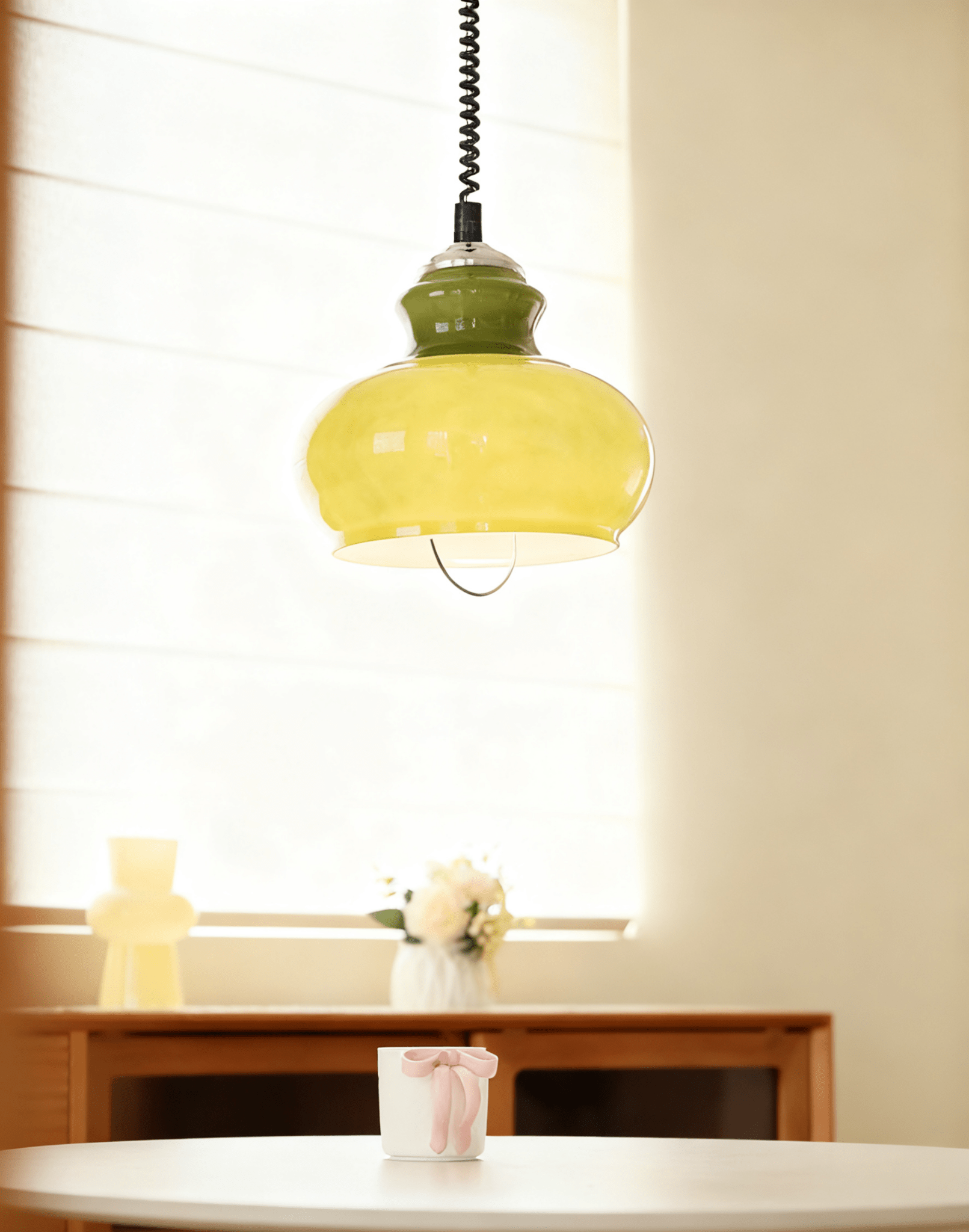 Amber Coil Glass Pendant Light