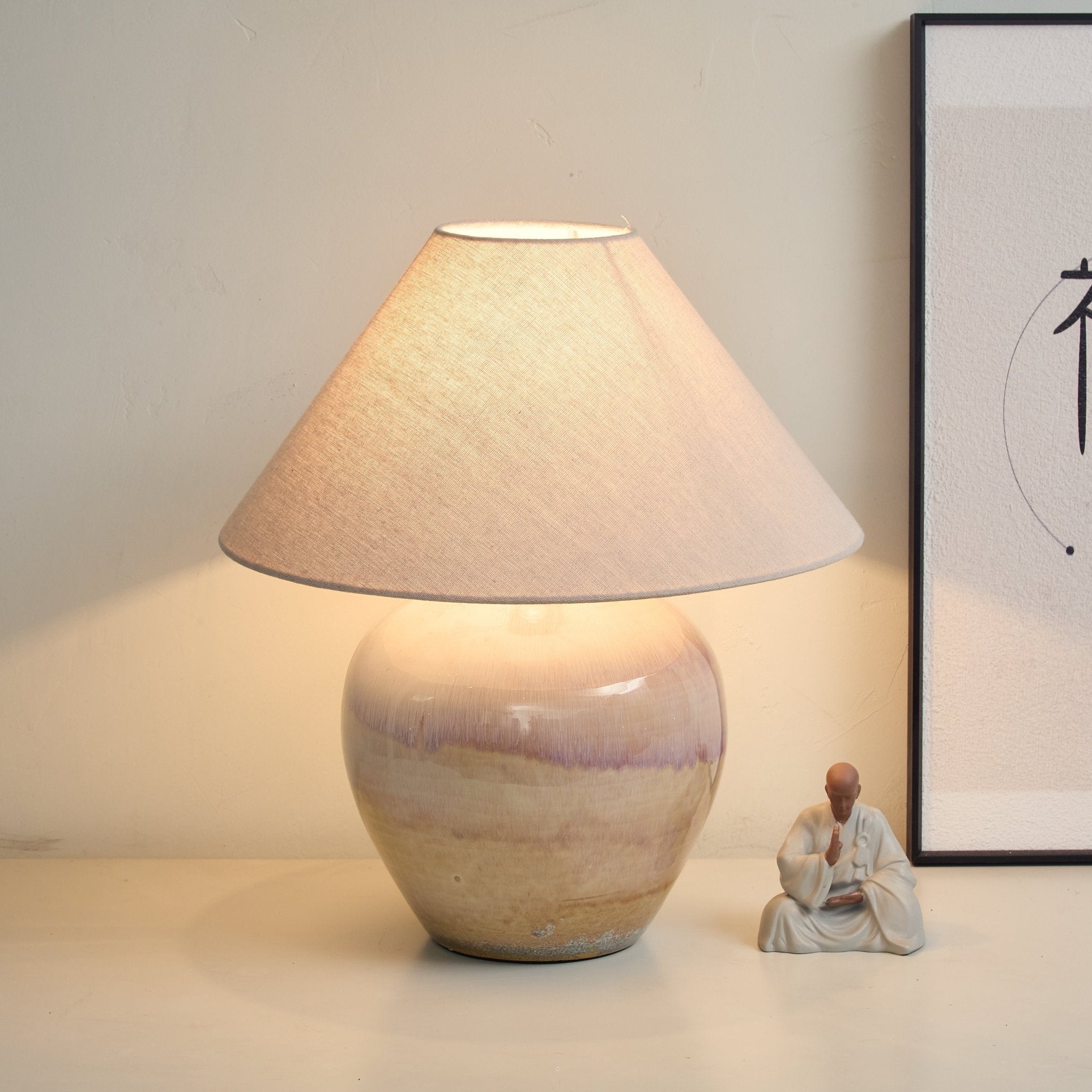 Gradient Hued Ceramic Jar Table Lamp