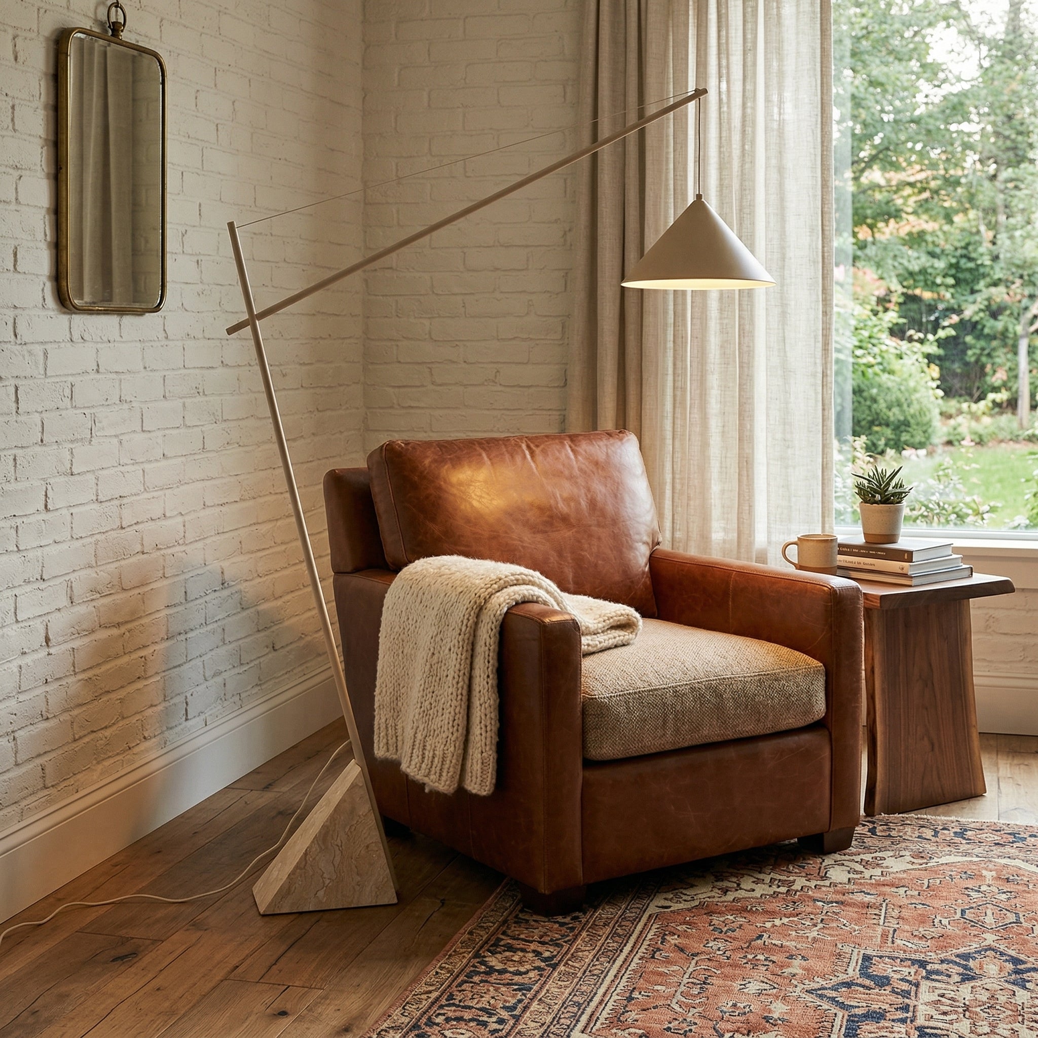 Valorielle Travertine Floor Lamp