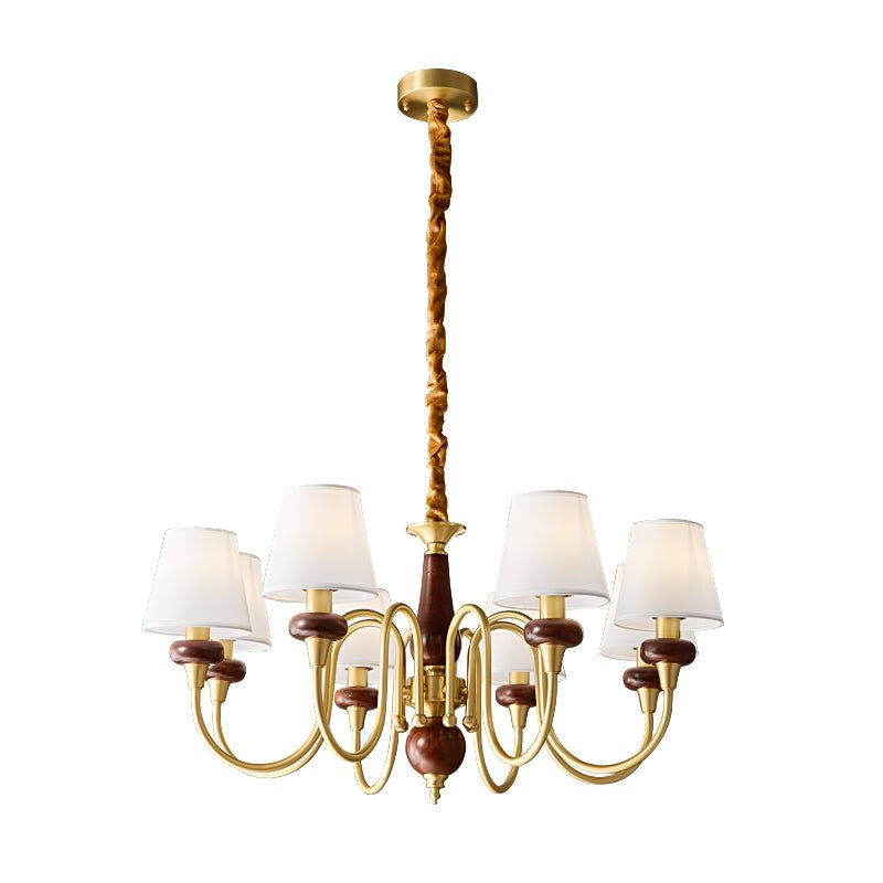 Zovena Classic Elegance Vintage Fabric Wood Chandelier
