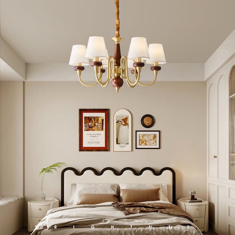 Zovena Classic Elegance Vintage Fabric Wood Chandelier