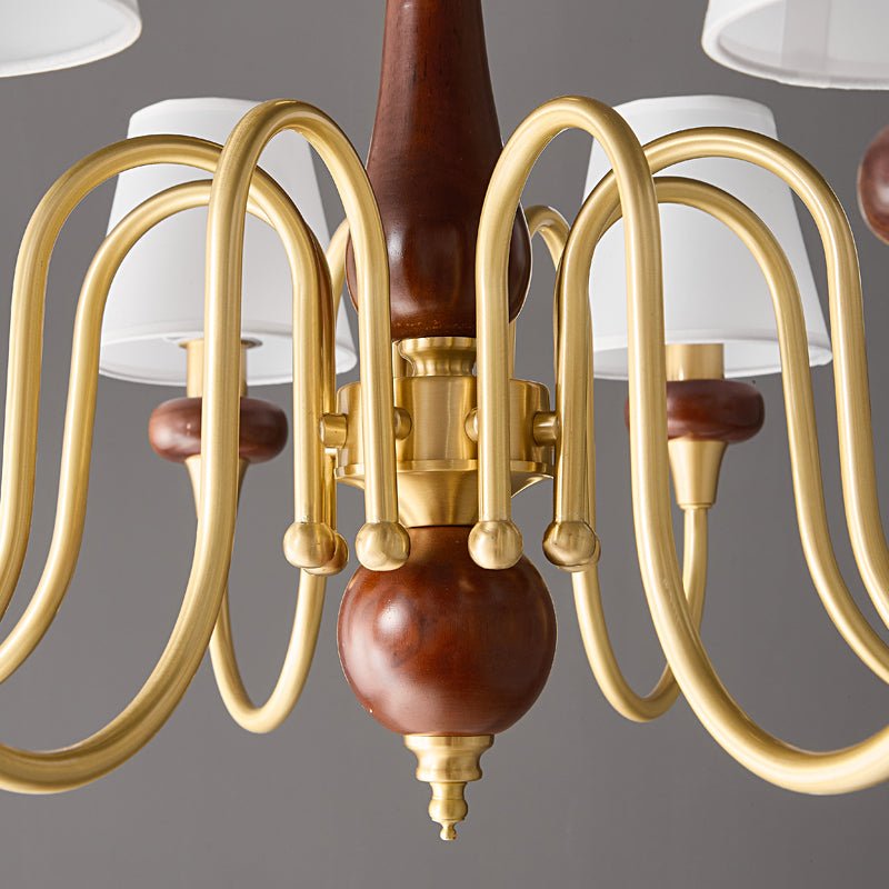 Zovena Classic Elegance Vintage Fabric Wood Chandelier