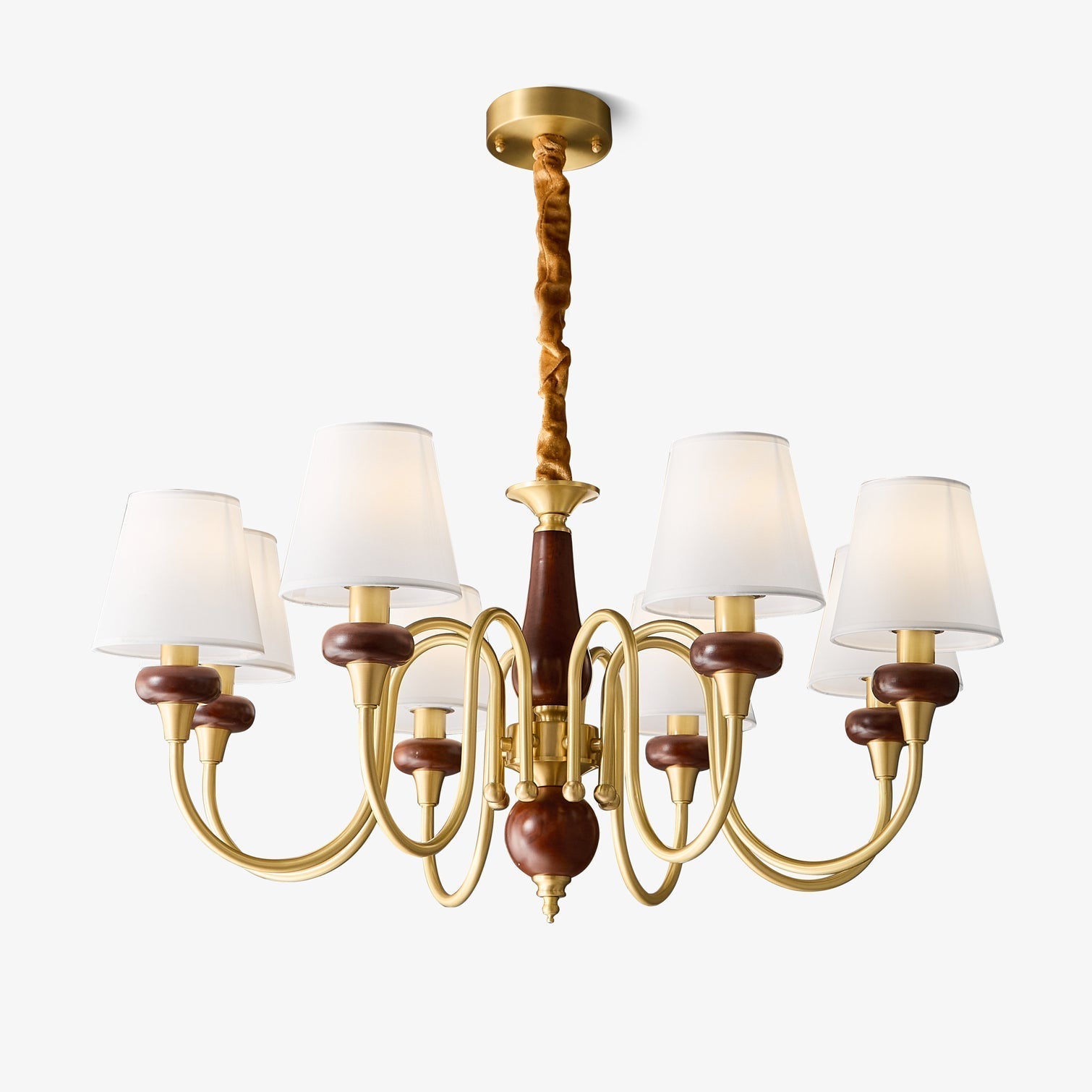 Zovena Classic Elegance Vintage Fabric Wood Chandelier