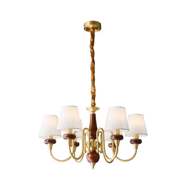 Zovena Classic Elegance Vintage Fabric Wood Chandelier