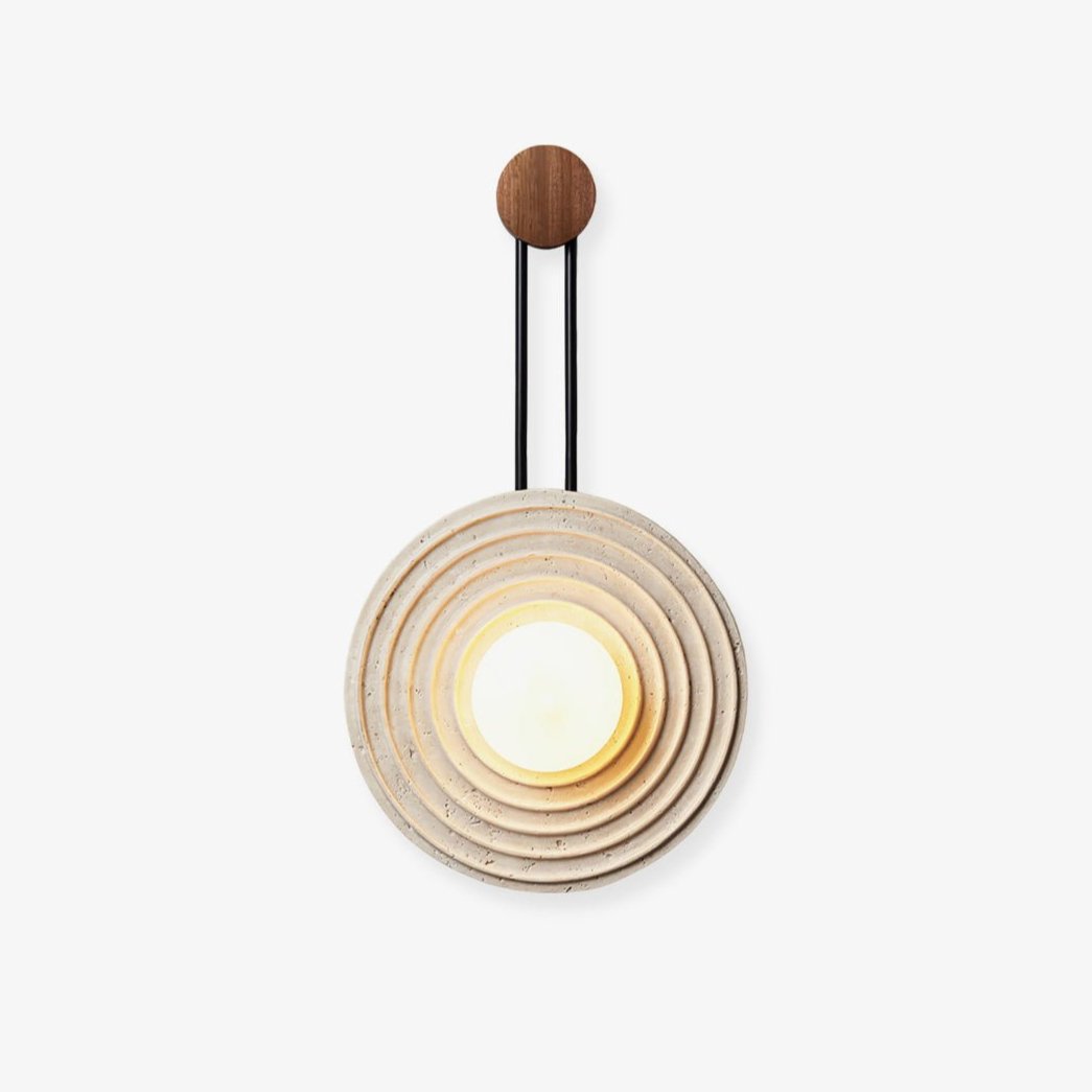 Isoror Spiral-Ring Travertine Wall Light