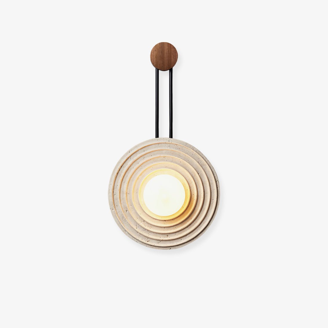 Isoror Spiral-Ring Travertine Wall Light