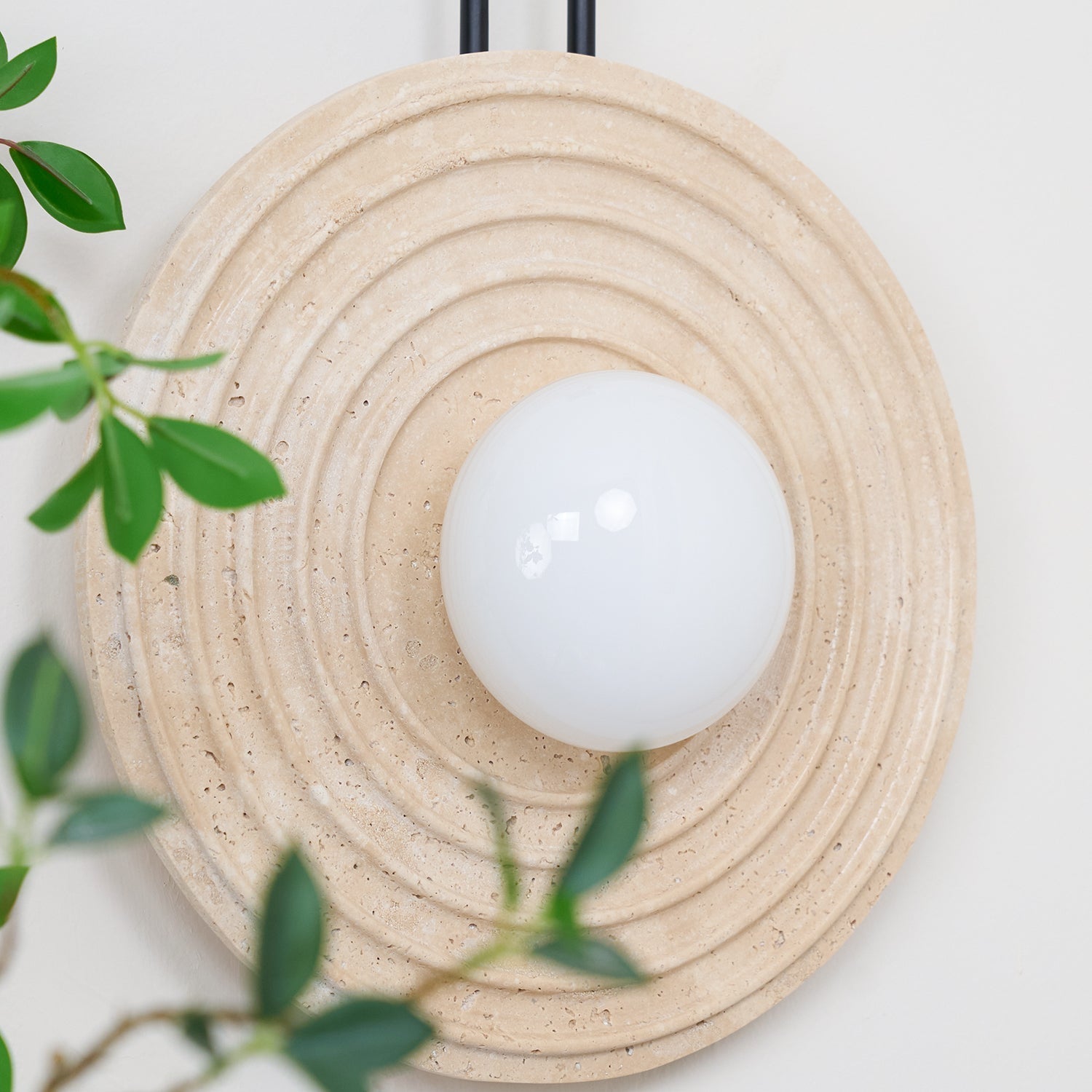 Isoror Spiral-Ring Travertine Wall Light
