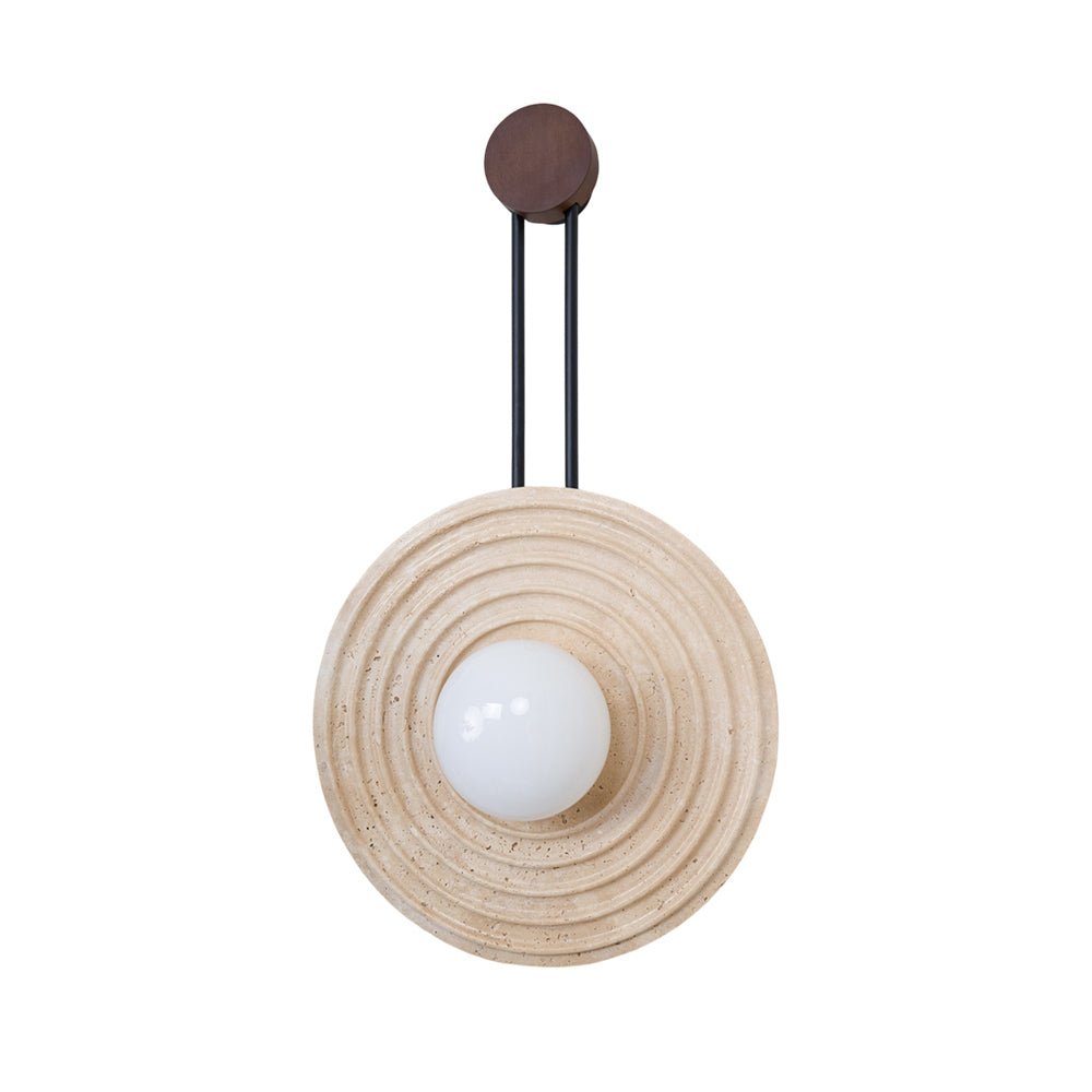 Isoror Spiral-Ring Travertine Wall Light