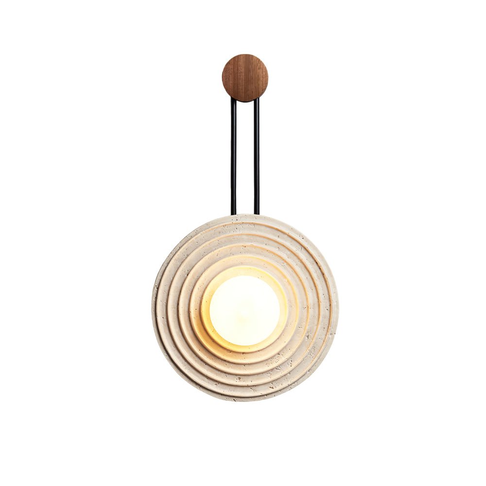 Isoror Spiral-Ring Travertine Wall Light